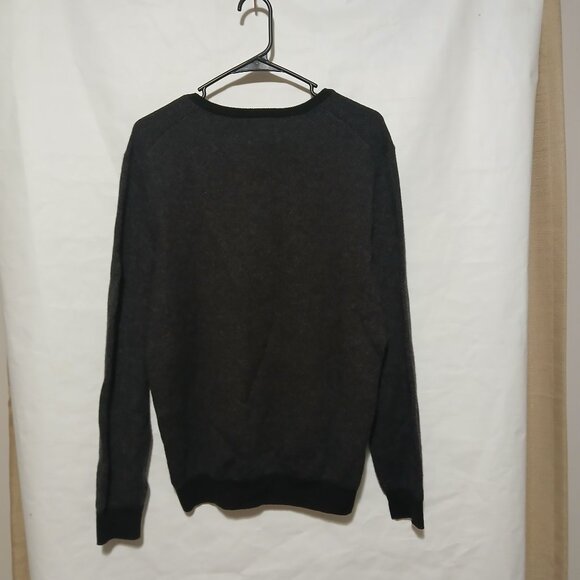 Calvin Klein Italian Yarn Black V-Neck Sweater 50% Merino Wool Size Large Womens - Picture 2 of 7
